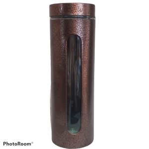 Bronze Glass Canister w/ Lid - Tall Jar - 64 oz